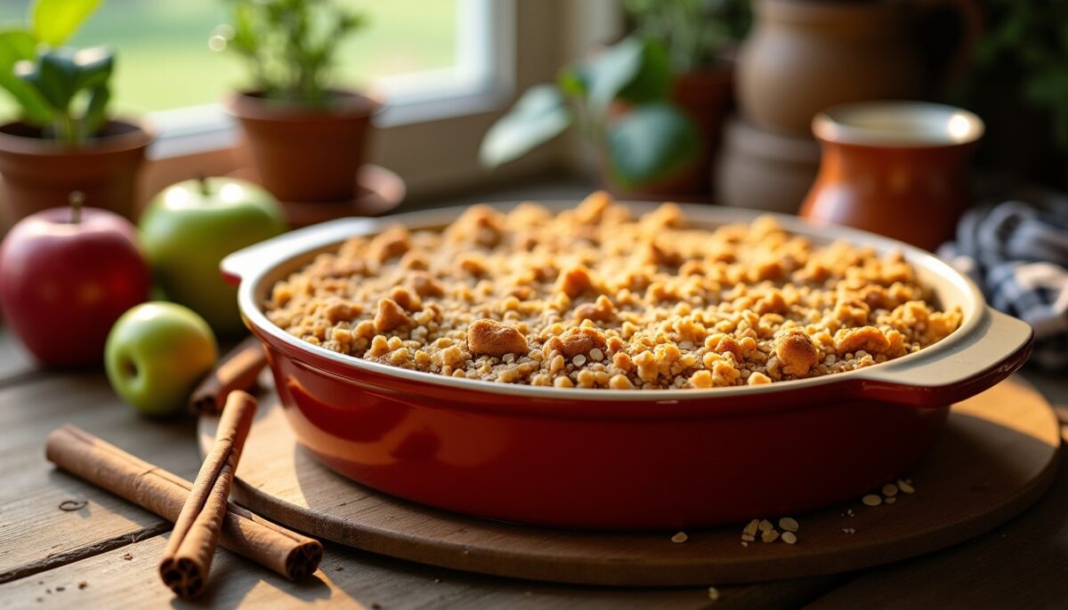 Délicieuse recette express de crumble aux pommes : gourmandise facile et rapide à réaliser