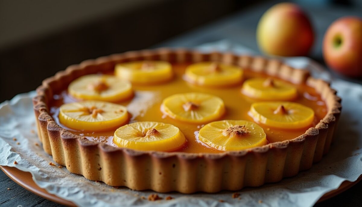 Délicieuse tarte normande : la recette authentique aux pommes fondantes et Calvados parfumé